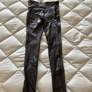 SPANX Metallic Faux Leather Leggings